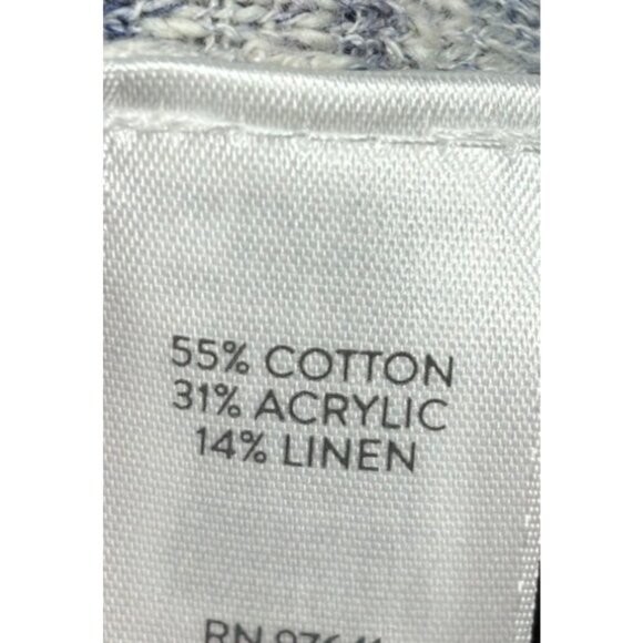 J Jill Womens Cardigan Sweater M Light Blue Heather Knit Mid Length Linen Blend - Picture 4 of 5